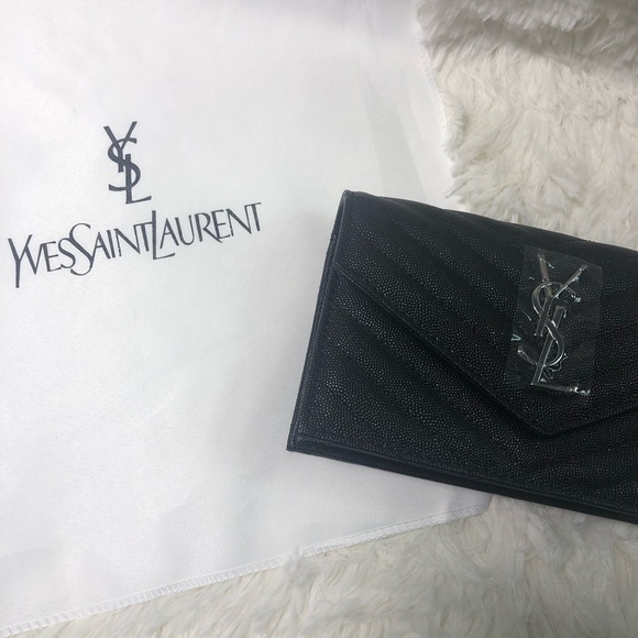YSL Monogramme Quilted Leather Wallet on a Chain - Picture 2 of 7